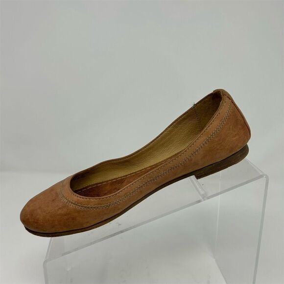Frye Carson Ballet Flat Cognac Tan Brown Leather Slip-On Casual Shoes Size 7 - Picture 4 of 13